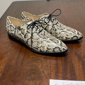 Cole Haan snakeskin print modern classic oxfords